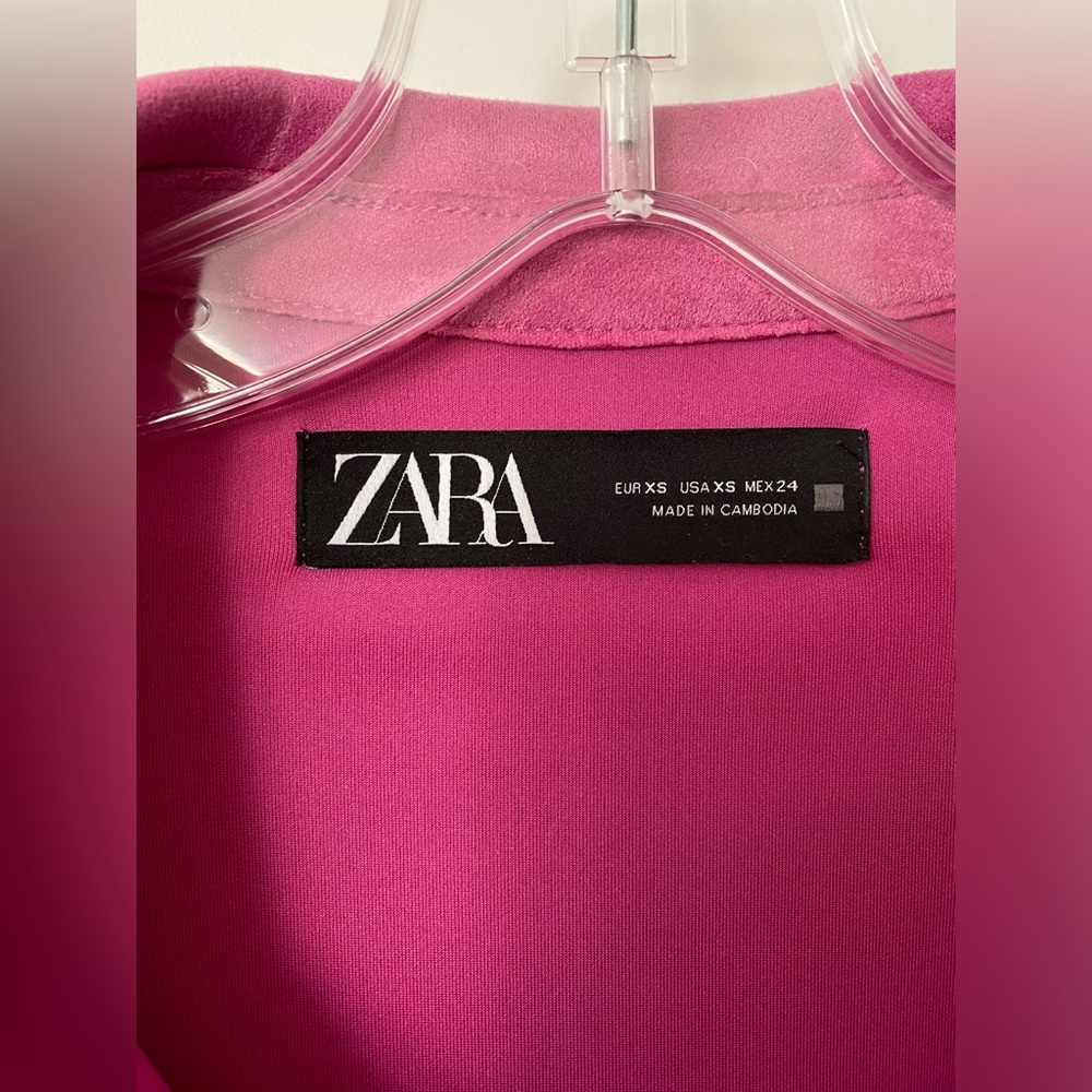 Zara Pink Button-Down Shirt Jacket - Picture 3 of 7